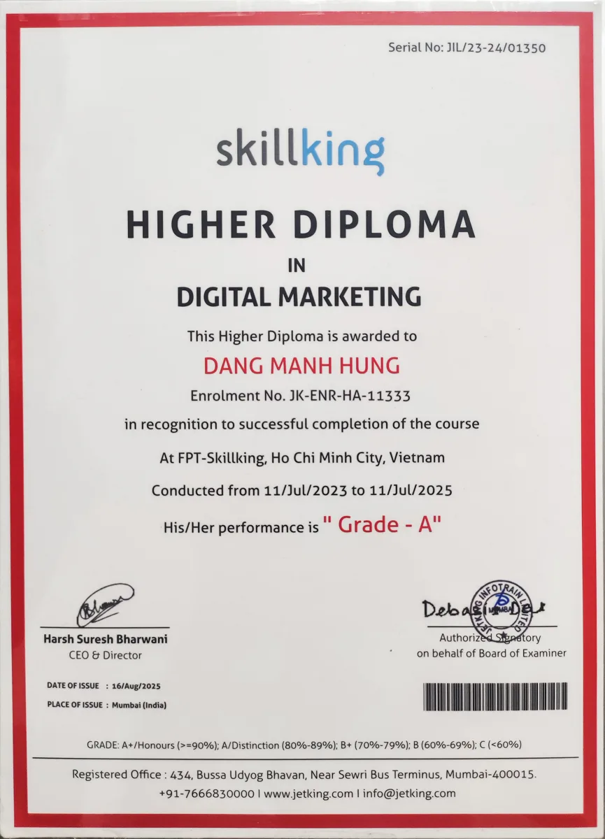 Higher Diploma in Digital Marketing